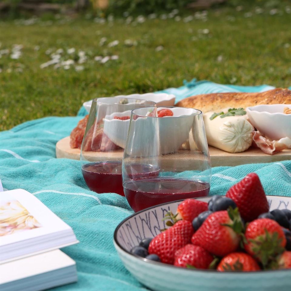 image 1 of Argon Tableware 600ml Plastic Wine Glasses - Set of 6 - Clear Reusable Stemless Cocktail Champagne Tumbler Drinking Cups