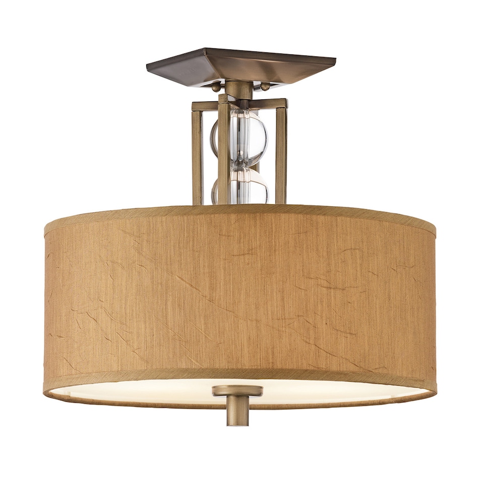 image 1 of Celestial 3 Light Semi Flush Ceiling Light Bronze, Beige, E27