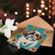 image 4 of Greeting Card Vibrant Shih Tzu Daisy Portrait Dog Lover Floral