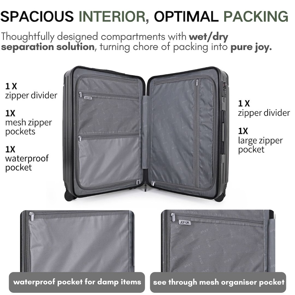 image 1 of Lightweight Hard Shell Check-In Suitcase with Cupholder | Large Size Luggage