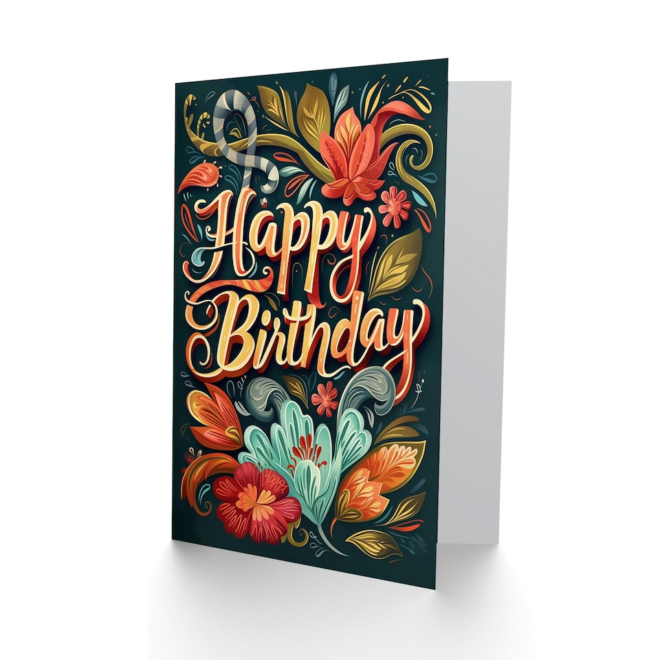 image 1 of Floral Exotic Flower Blooms Woman Her Birthday Card