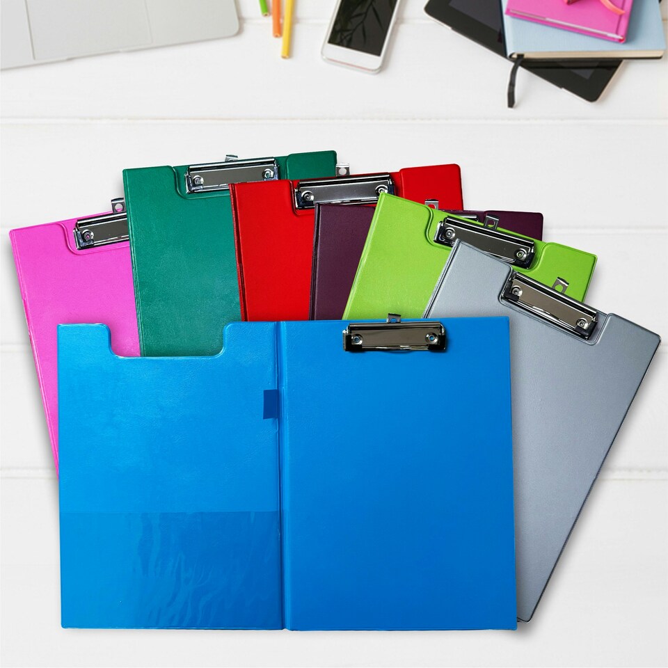 image 1 of Janrax A4 Neon Orange Foldover Clipboard
