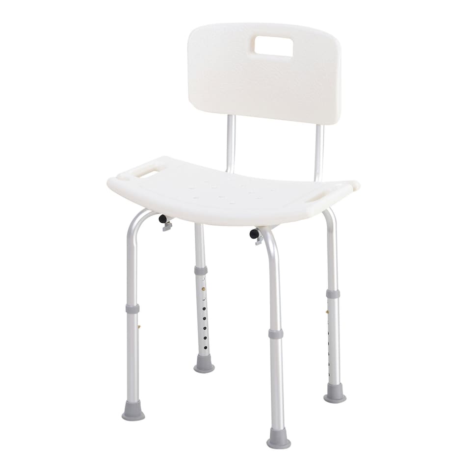 image 1 of HOMCOM Bath Chair Shower Stool Safety Seat Bathroom Adjustable Positions Elderly Aids
