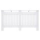 image 1 of HOMCOM Slatted Radiator Cover Painted Cabinet MDF Lined Grill in White (152L x 19W x 81H cm)