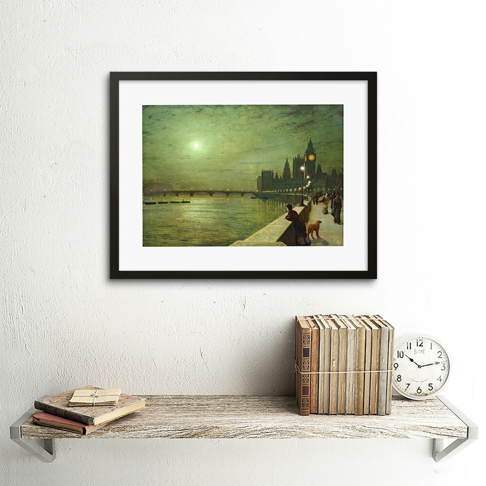image 1 of John Atkinson Grimshaw Reflections On Thames 1880 Framed Wall Art Print