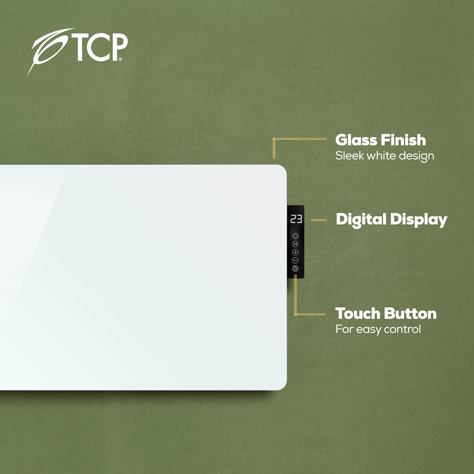 image 1 of TCP White 2000W Glass Heater