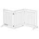 image 1 of PawHut Foldable Wooden Pet Gate w/ 3 Panels 2 Support Feet for Small Dogs White