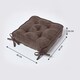 image 2 of Homescapes Chocolate Brown Faux Suede Dining Chair Booster Cushion Brown