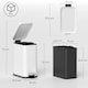 image 7 of HOMCOM 5L Rectangle Compact Bin Steel Body Inner Bucket Quiet-Close Lid w/Pedal | White | 5L | 1
