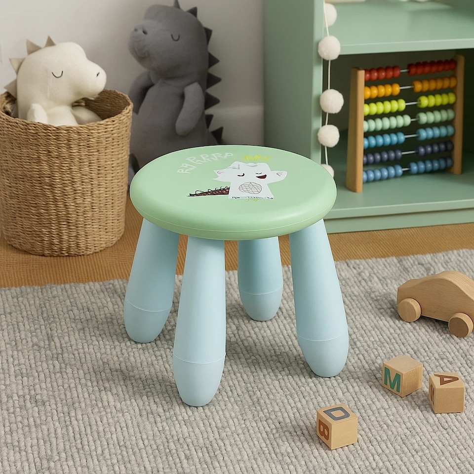 image 1 of Stool Seat 2x21cm Kids Child Colourful Plastic Chair Nursery Indoor | Multi | Multicoloured | 1 of each