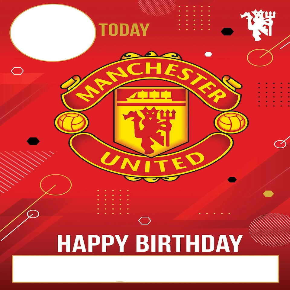 image 1 of Manchester United FC Personalise Birthday Card With Sticker Sheet