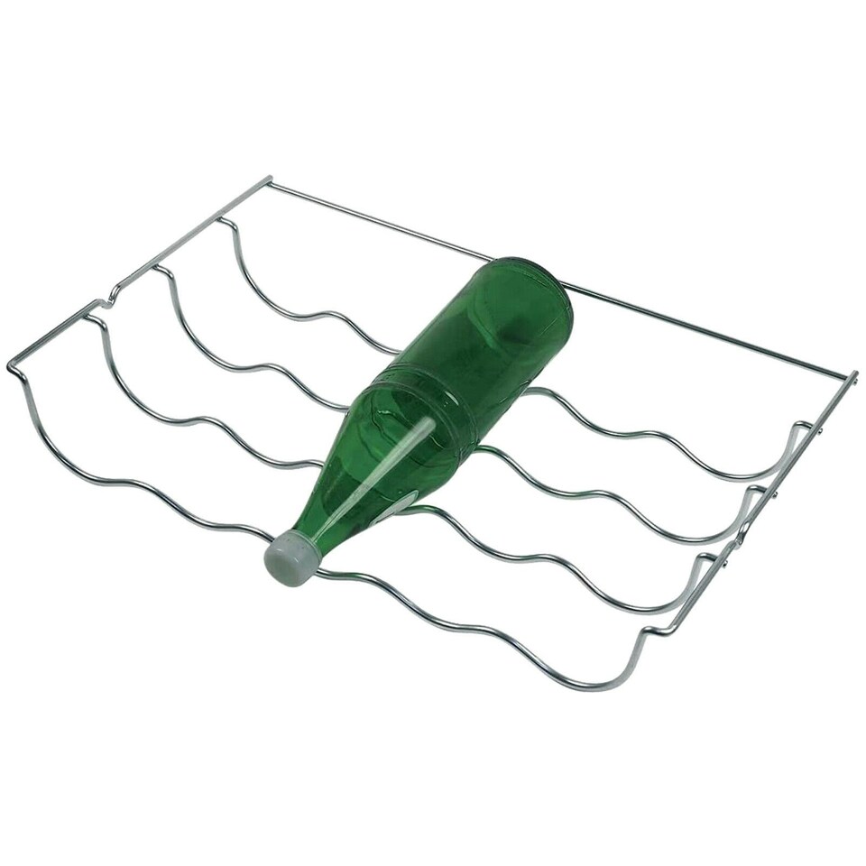 image 1 of SPARES2GO Wine Bottle Rack Shelf Insert compatible with Hoover Fridge (457 x 290 x 70mm) Silver