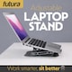 image 2 of Futura Laptop Stand Adjustable Portable Riser, Grey Foldable Aluminium Holder for MacBook AirPro and 11 to 17 inch Laptops | Grey | Grey | One Size | 1