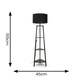image 2 of ValueLights Hiru Black 3 Tier Shelf Floor Lamp with Black Shade Black
