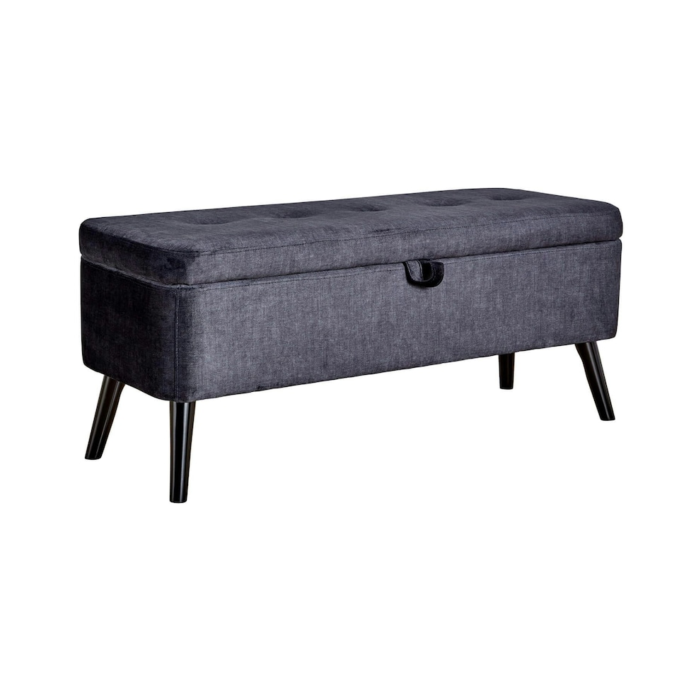 image 1 of Malmo Lift-Up Storage Ottoman Chest Box Black