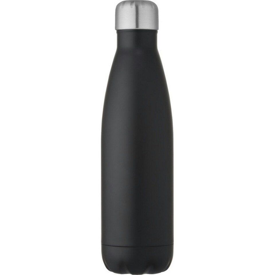 image 1 of Cove Recycled Stainless Steel 500ml Insulated Water Bottle - Solid Black - One Size