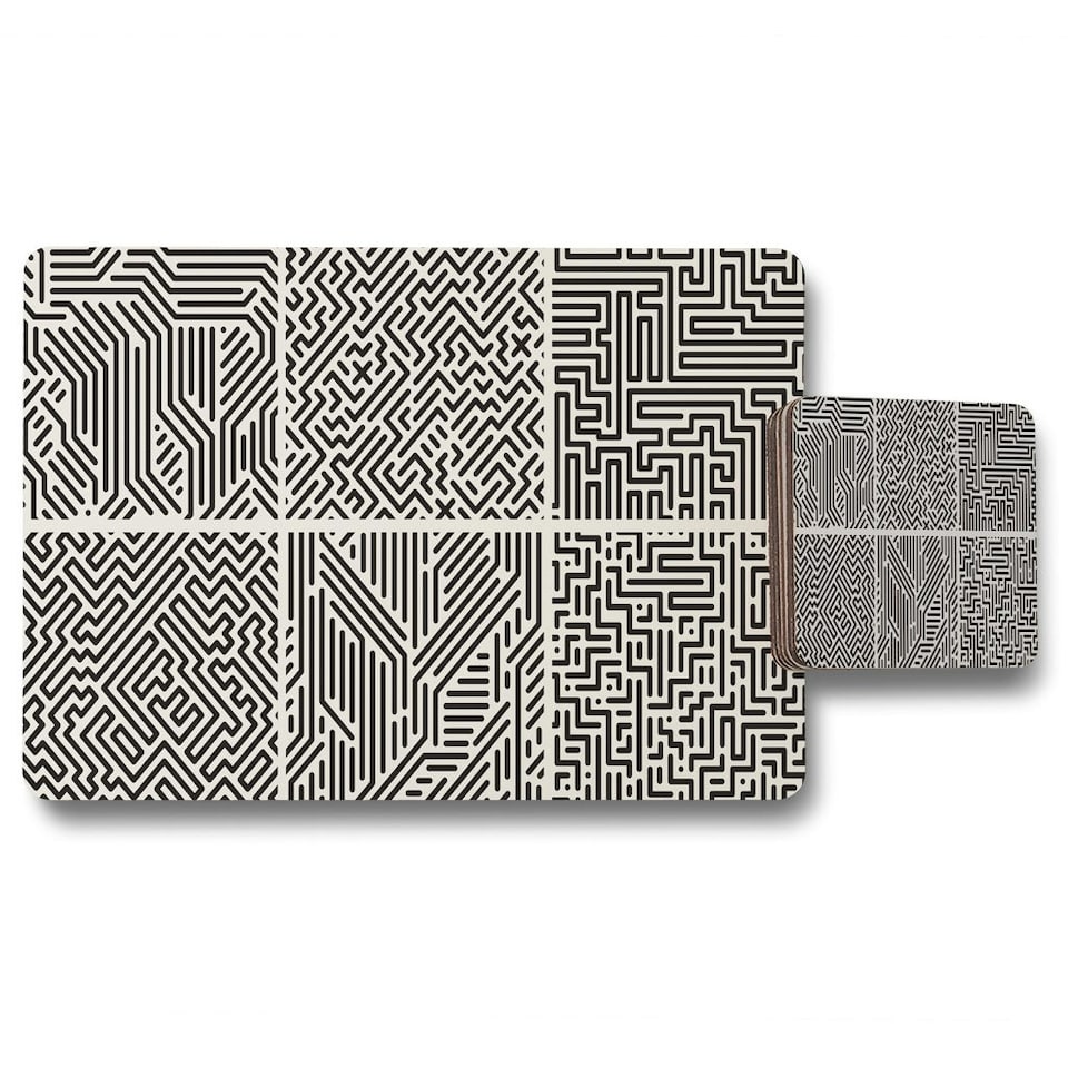 image 1 of striped geometric patterns (Placemat & Coaster Set)