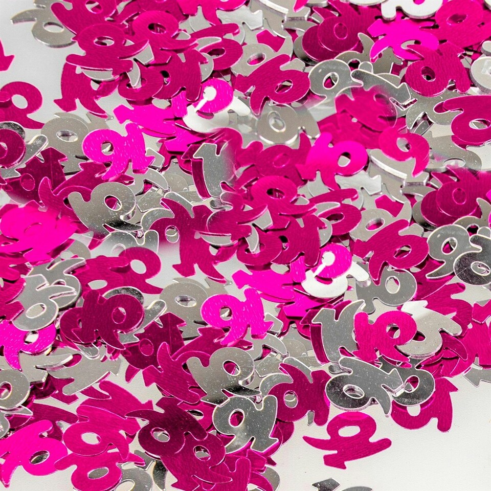 image 1 of 2x 14g 16th Pink Happy Birthday Confetti