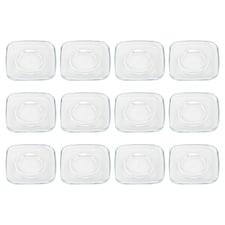 LAV Cozy Glass Espresso Saucers - 12.5cm - Pack of 12 Clear