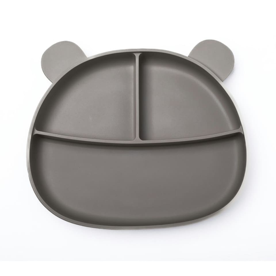 image 1 of Callowesse Silicone Divided Baby Suction Plate | BPA-Free | Dishwasher Safe | Microwave Safe Brown