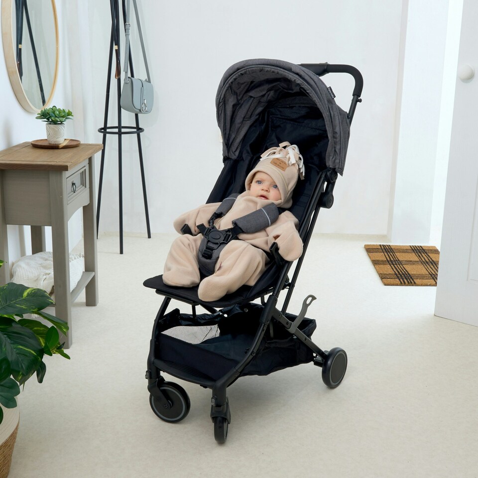 image 1 of Clair de Lune Star Fleece Wrap Blanket 6-12 Months - Oatmeal