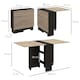 image 3 of HOMCOM Mobile Drop Leaf Dining Table Folding Desk w/ 2 wheels