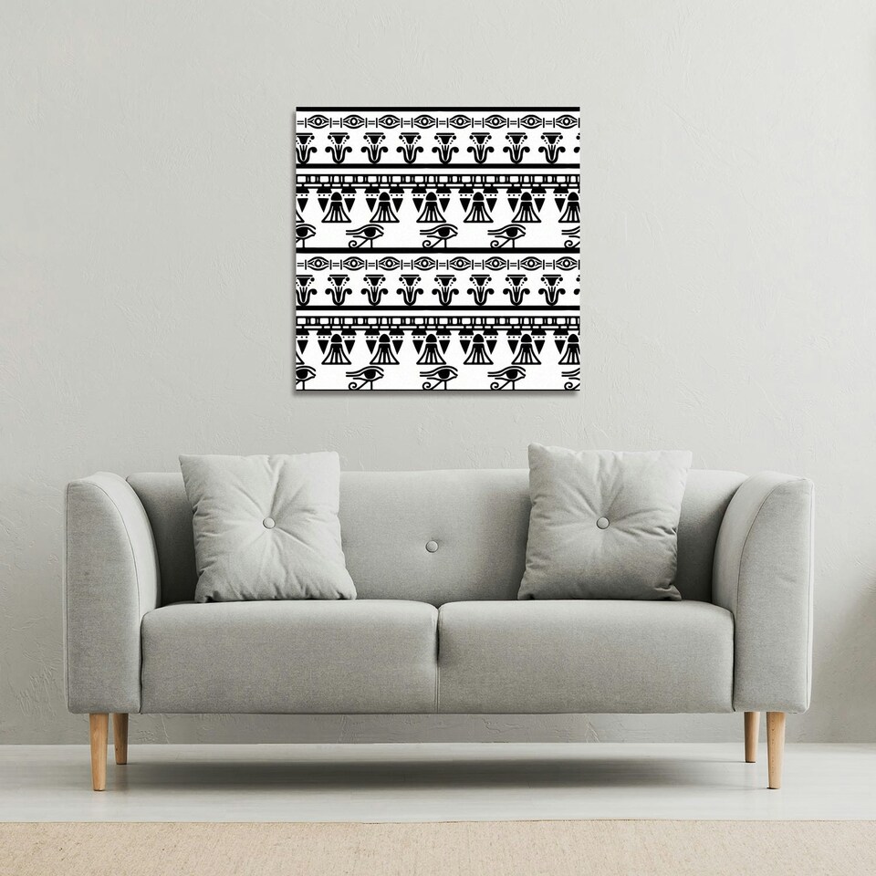 image 1 of Egyptian Eye Of Horus Heiroglyphs (Canvas Print) 77 x 77 x 4cm