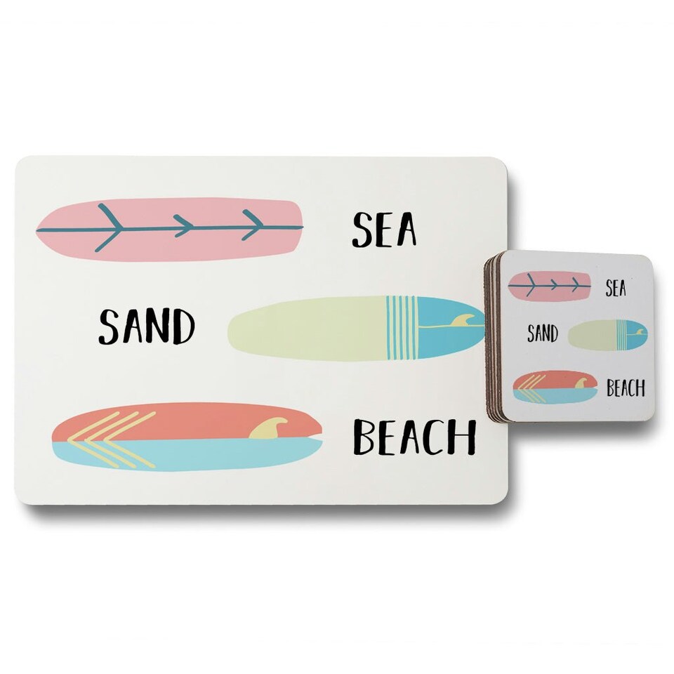 image 1 of Sea, Sand, Surf, Beach (Placemat & Coaster Set)
