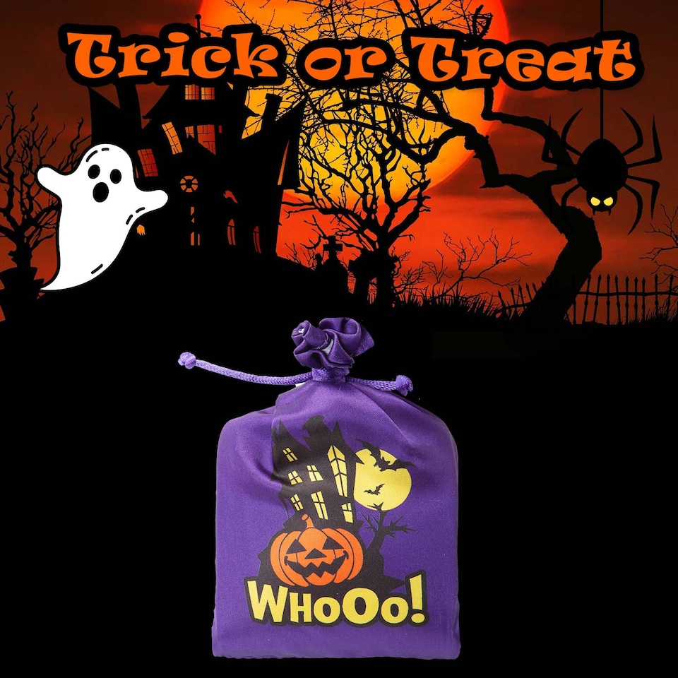 image 1 of PMS Halloween Bag with Creepy Sounds - Purple Pumpkin Trick or Treat Bag