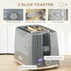 image 4 of HOMCOM Kettle and Toaster Set 1.7L Kettle & 2 Slice Toaster Set Grey