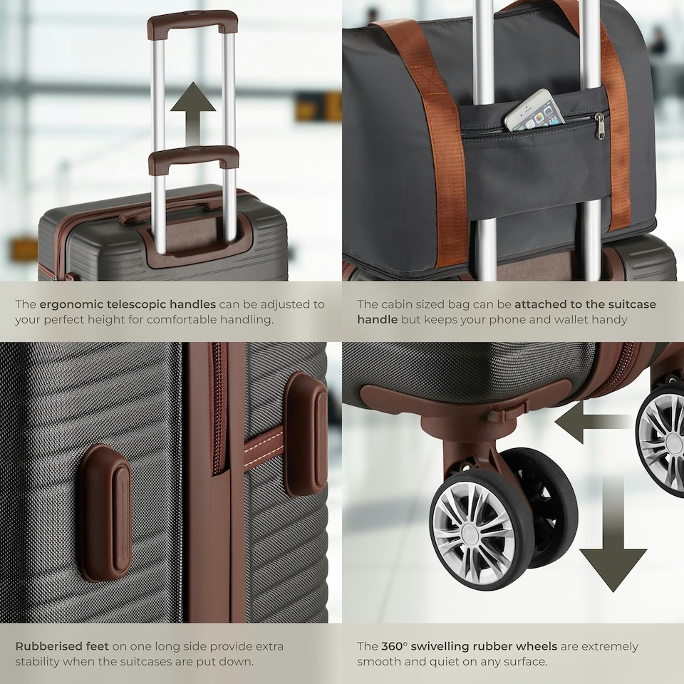 image 1 of Suitcase Set Madison - 13-piece, 3 suitcases, packing cubes, TSA lock Grey | Anthracite