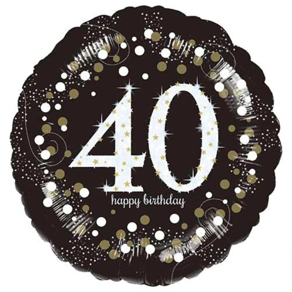 Sparkling Celebration 40th Birthday Round Foil Helium Balloon 46cm / 18 in