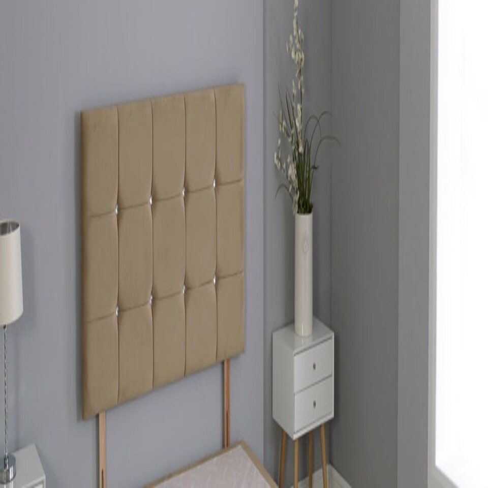 image 1 of Mink Plush Velvet Cube Headboard N/A | 3FT Single 26"inch Headboard