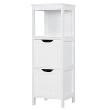 Yaheetech Bathroom Cabinet 2 Hideaway Drawers 1 Shelf White
