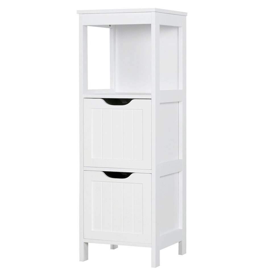 image 1 of Yaheetech Bathroom Cabinet 2 Hideaway Drawers 1 Shelf White