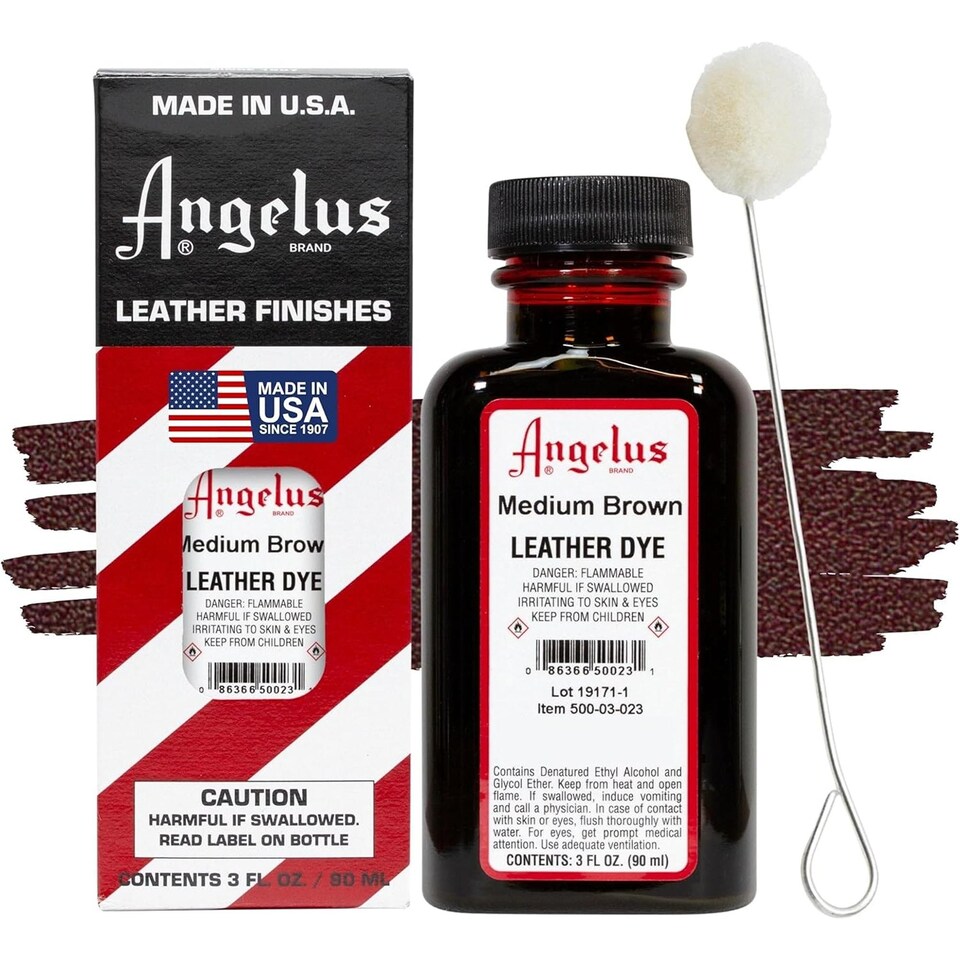 image 1 of Angelus Leather Dye - Permanent Deep Penetrating Colour Change 3oz | Brown | Medium Brown