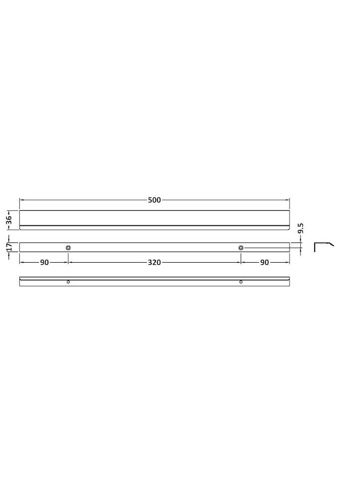 image 1 of Balterley Bathroom Furniture Rectangular Finger Pull Handle | Black | Matt Black | 1