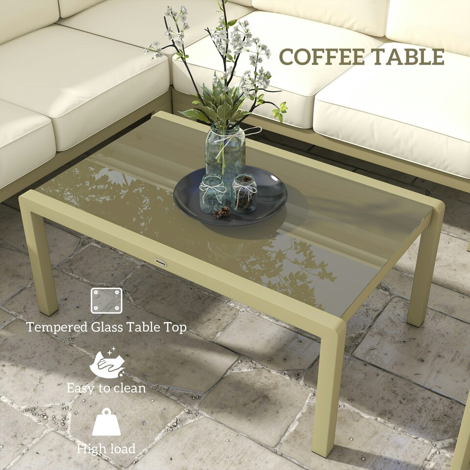 image 1 of Outsunny 5 PCs Garden Sofa Set w/ Cushions, Aluminium Furniture Sets, Gold