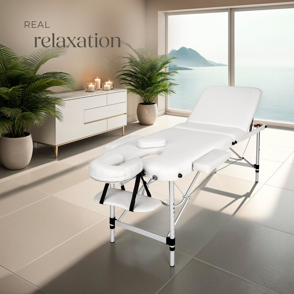 image 1 of Massage Table Set Massage Bench Massage Table Massage Bed Cosmetic Lounger Bag Bolsters Head And Armrests | White | white | 1