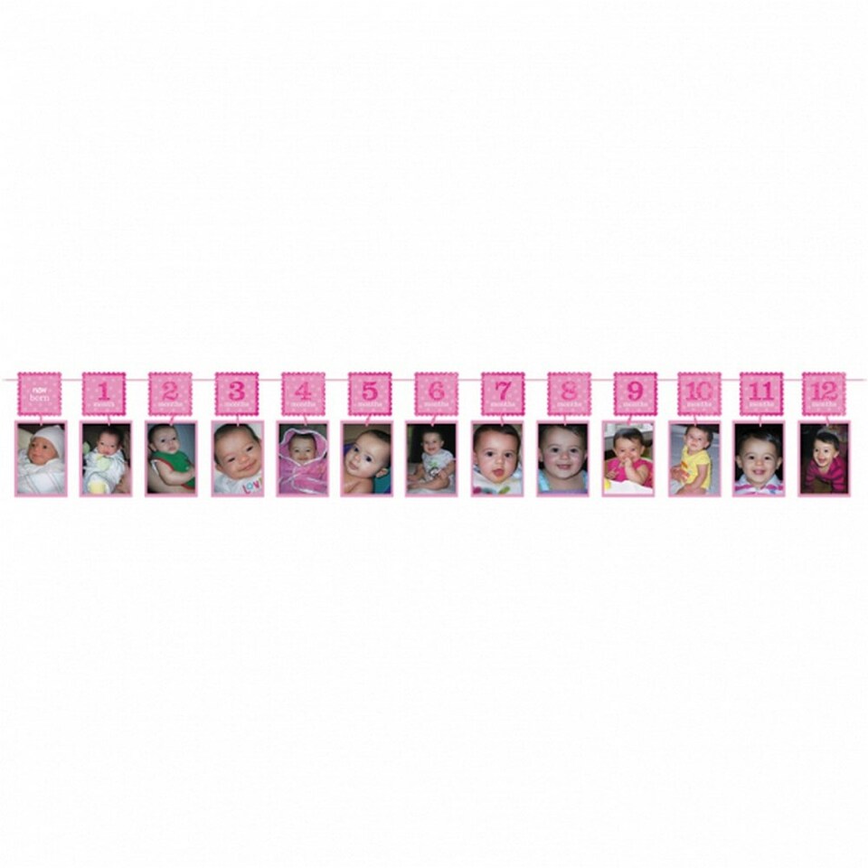 Amscan Baby Photo Garland Banner - Pink - One Size