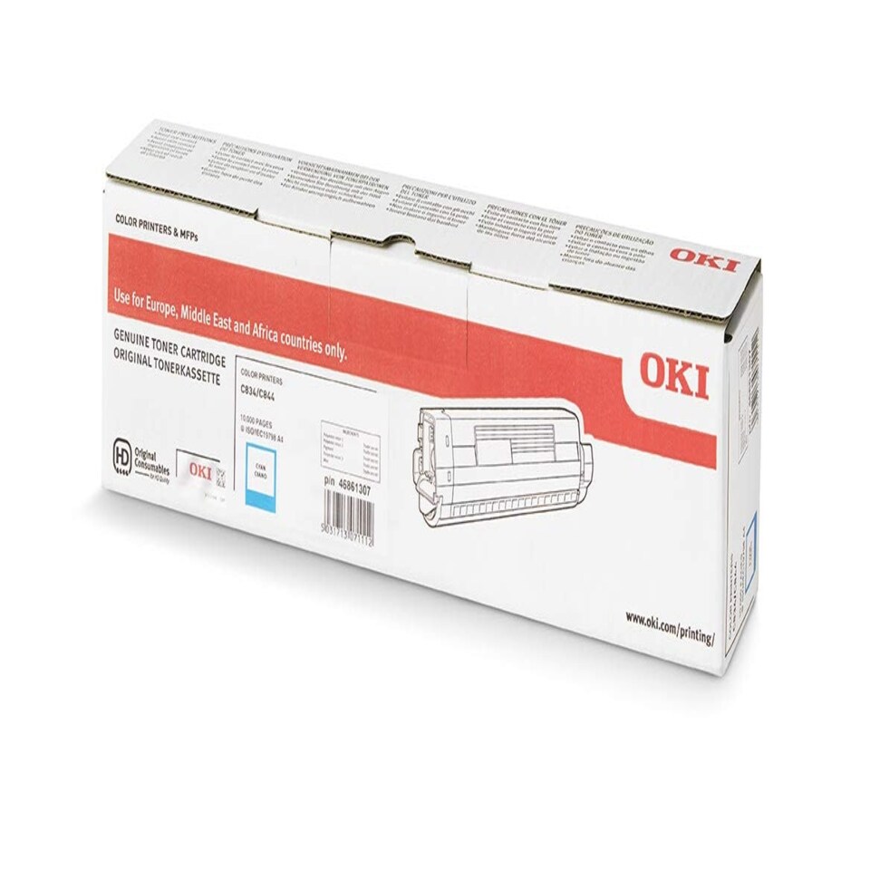 image 1 of OKI 834/844 CYAN TONER 10K