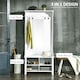image 4 of HOMCOM Hallway Furniture Set Shoe Bench Storage Mirror Cabinet Hooks