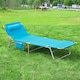 image 2 of SoBuy Sun Lounger Reclining Garden Chair with Pillow and Side Pocket, Turquoise, 76.8x24.8x31.9 inches, 5.69 kg - OGS35-B