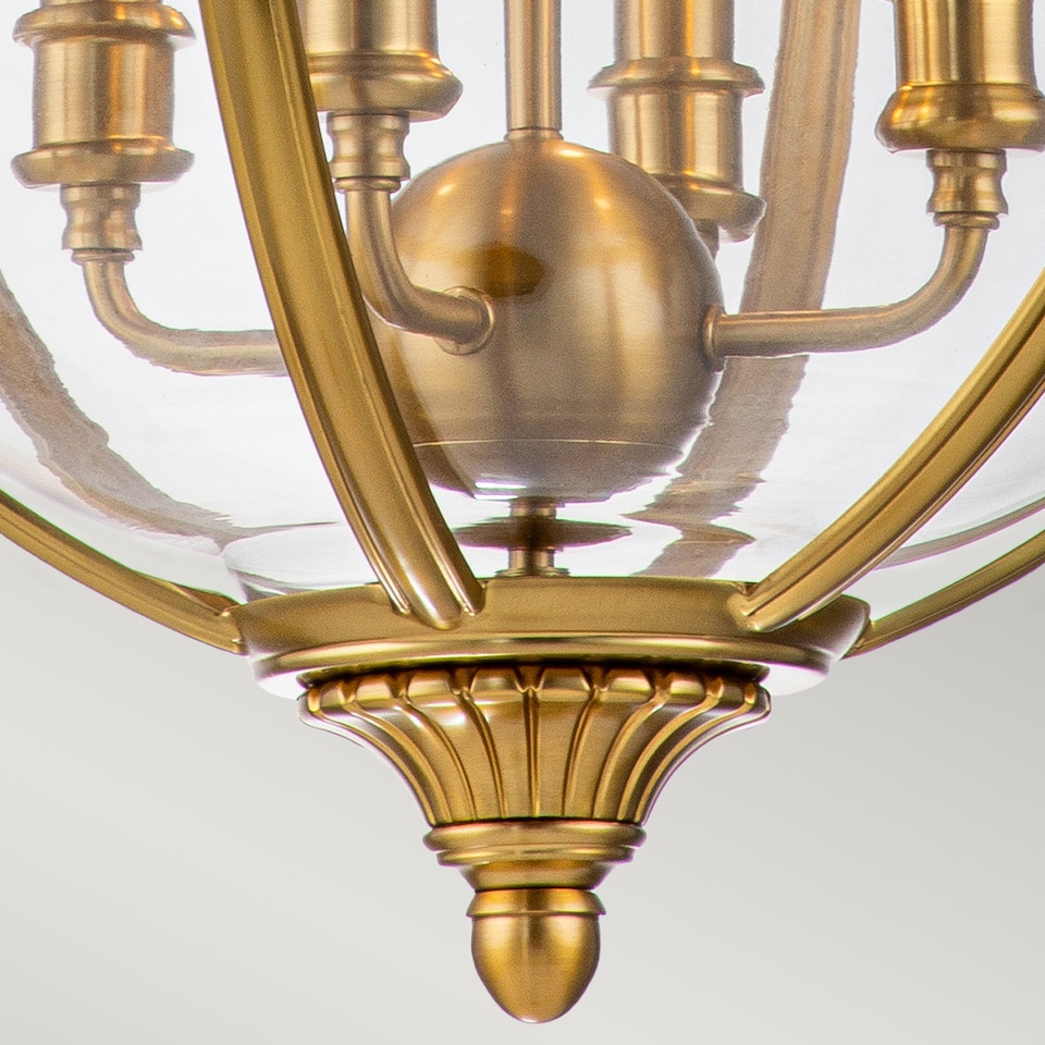 image 1 of Feiss Adams Spherical Pendant Ceiling Light Burnished Brass