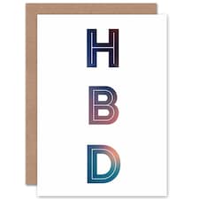 Initials Text Bold Happy Birthday Card