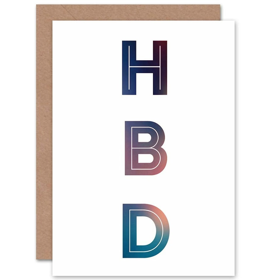 image 1 of Initials Text Bold Happy Birthday Card