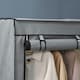 image 8 of HOMCOM Fabric Wardrobe w/ 4 Shelves 2 Hanging Rails Foldable Closets Light Grey
