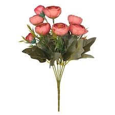 Dusky Pink Ranunculus Bush Artificial Flower Decoration 31cm