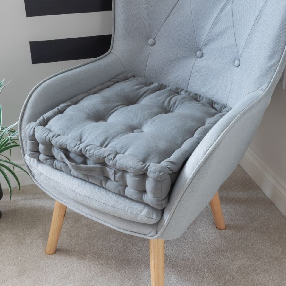 image 1 of Seat Pad Cushion Booster 100% Cotton Cover Extra Thick 10cm 45cm Square