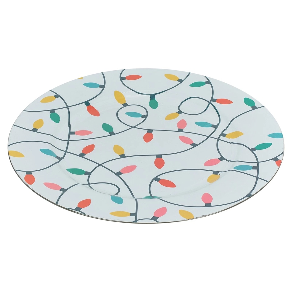 image 1 of 33cm Christmas Dinner Charger Plates | Multi | Gold & Set of 2 | 8